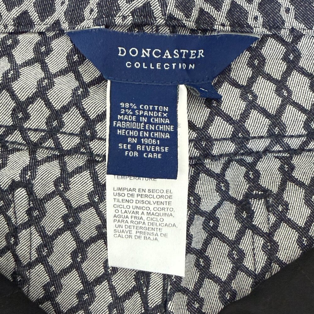 Doncaster Collection Blue Geometric Bootcut Pants Stretch Size 8 - Picture 12 of 13